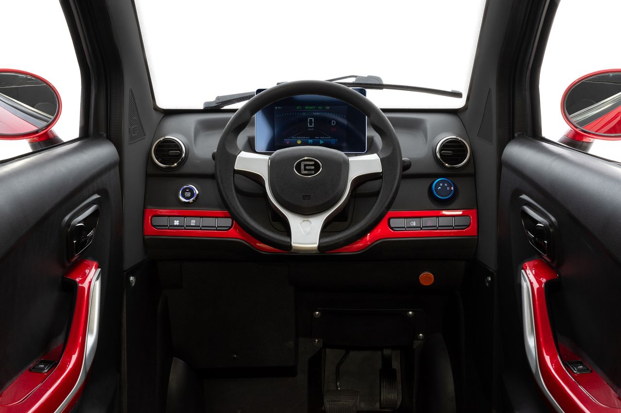 Econelo Elekrokabinenroller, Miniauto, E Mobil 2000 Watt Motor, 45 km/h NELO 4.3 Bordeaux