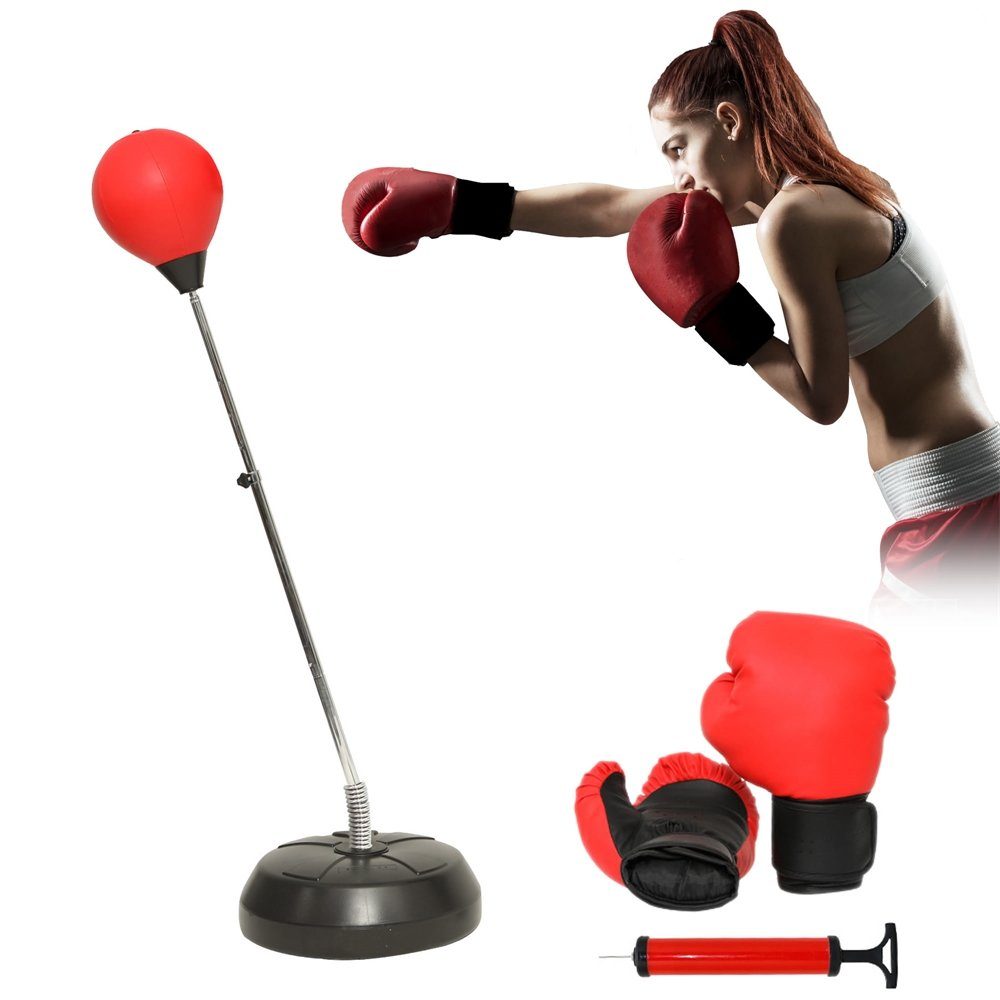 Melko Standboxsack Melko Standboxsack Erwachsene Boxsack höhenverstellbar Boxbirne (Set, mit Boxhandschuhe und Luftpumpe), höhenverstellbar