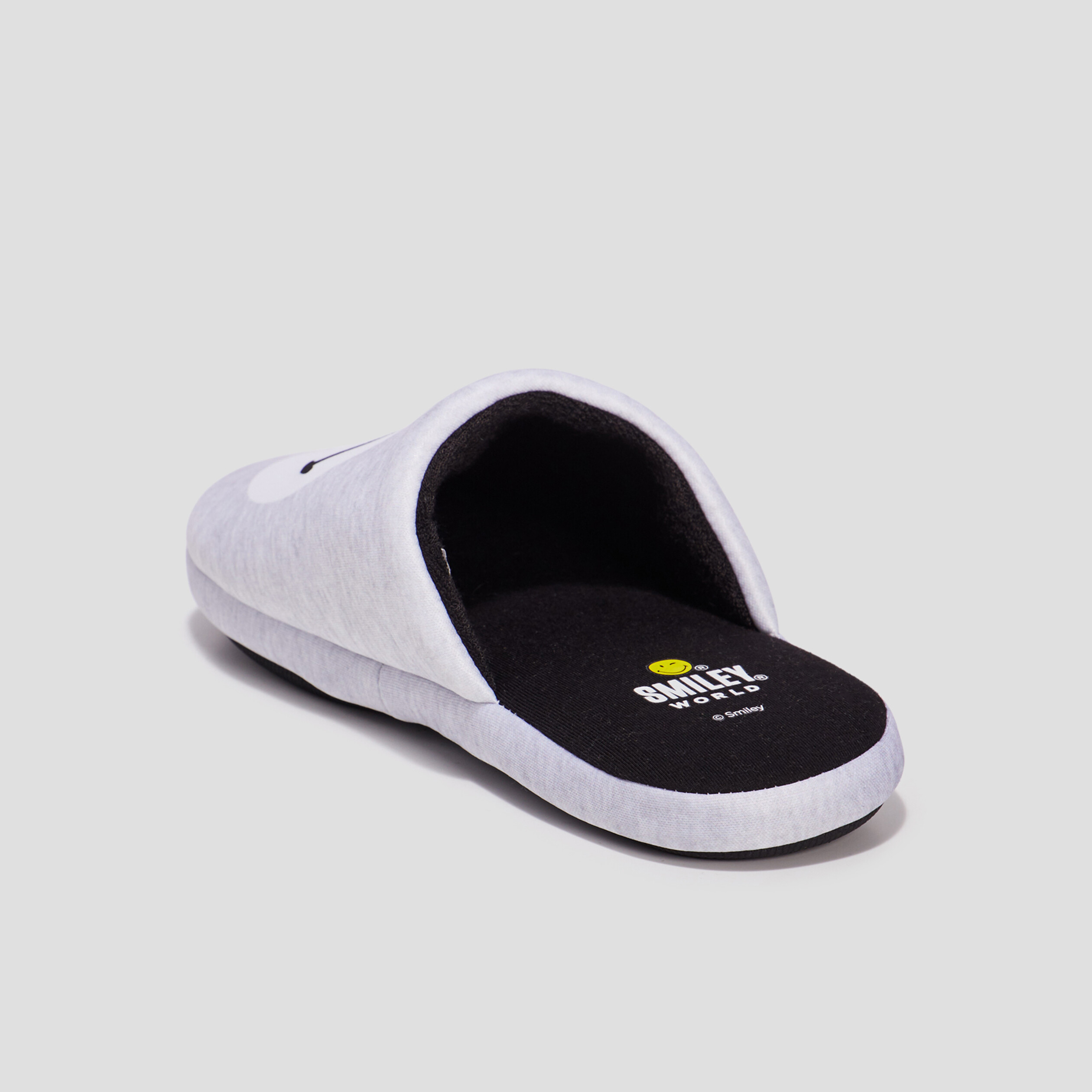 Chaussons mules Smiley World gris homme | La Halle