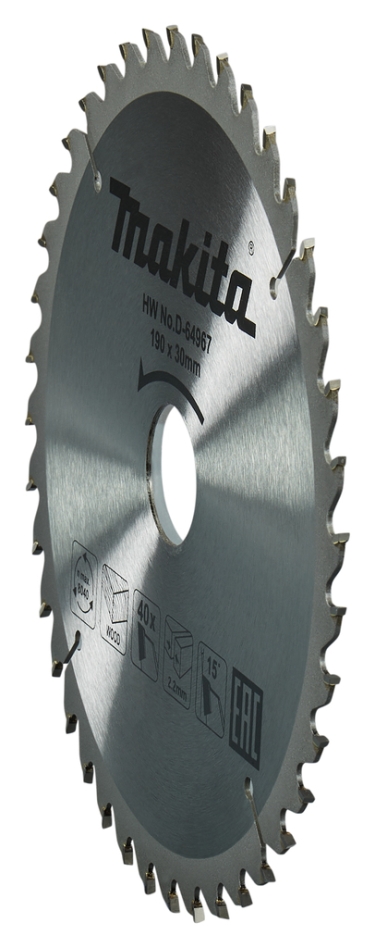 Makita Tilbehør D-64967 Rundsavklinge Træ ATB 190 x 30 x 2,2 mm T40