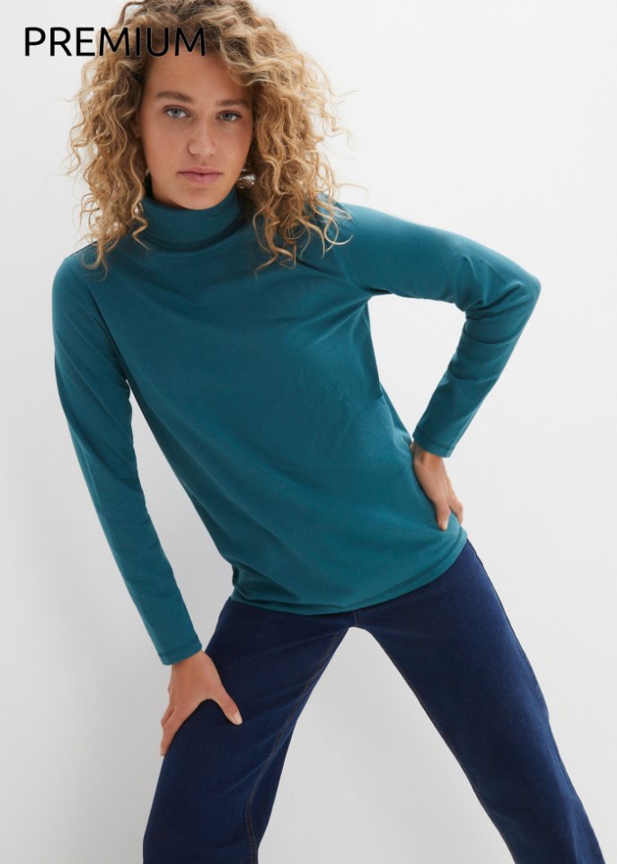 Essential Langarmshirt mit Rollkragen, seamless