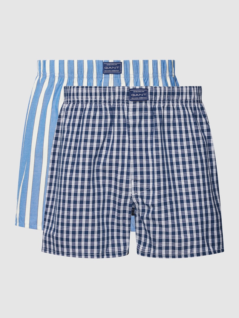 Boxershorts mit Karomuster in marineblau