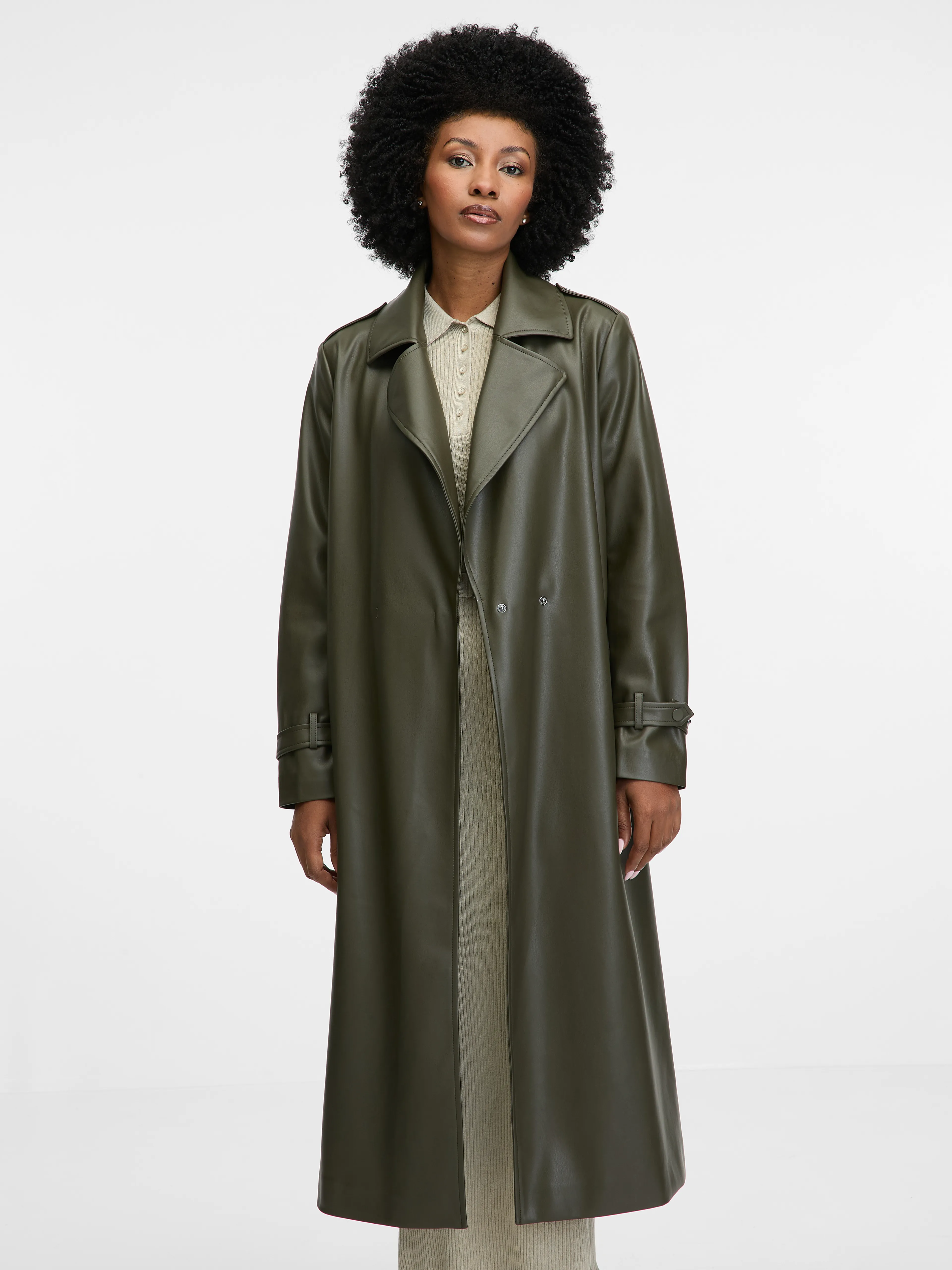 Khakifarbener Damen-Trenchcoat ORSAY