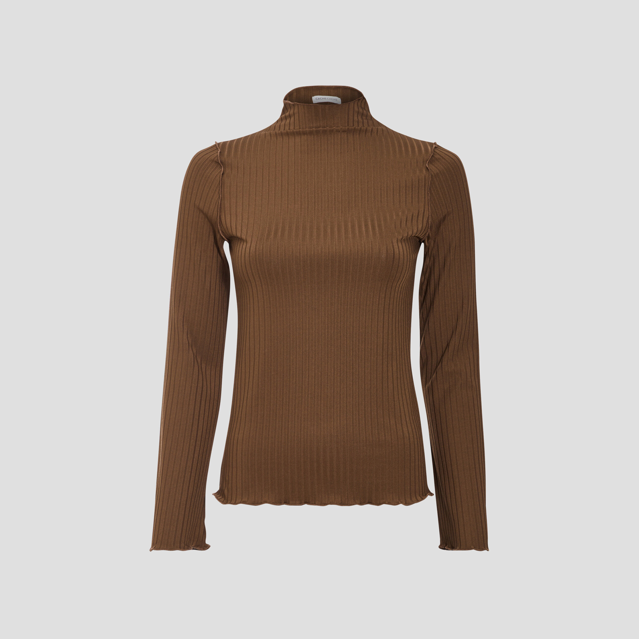 T-shirt manches longues beige femme | Cache Cache