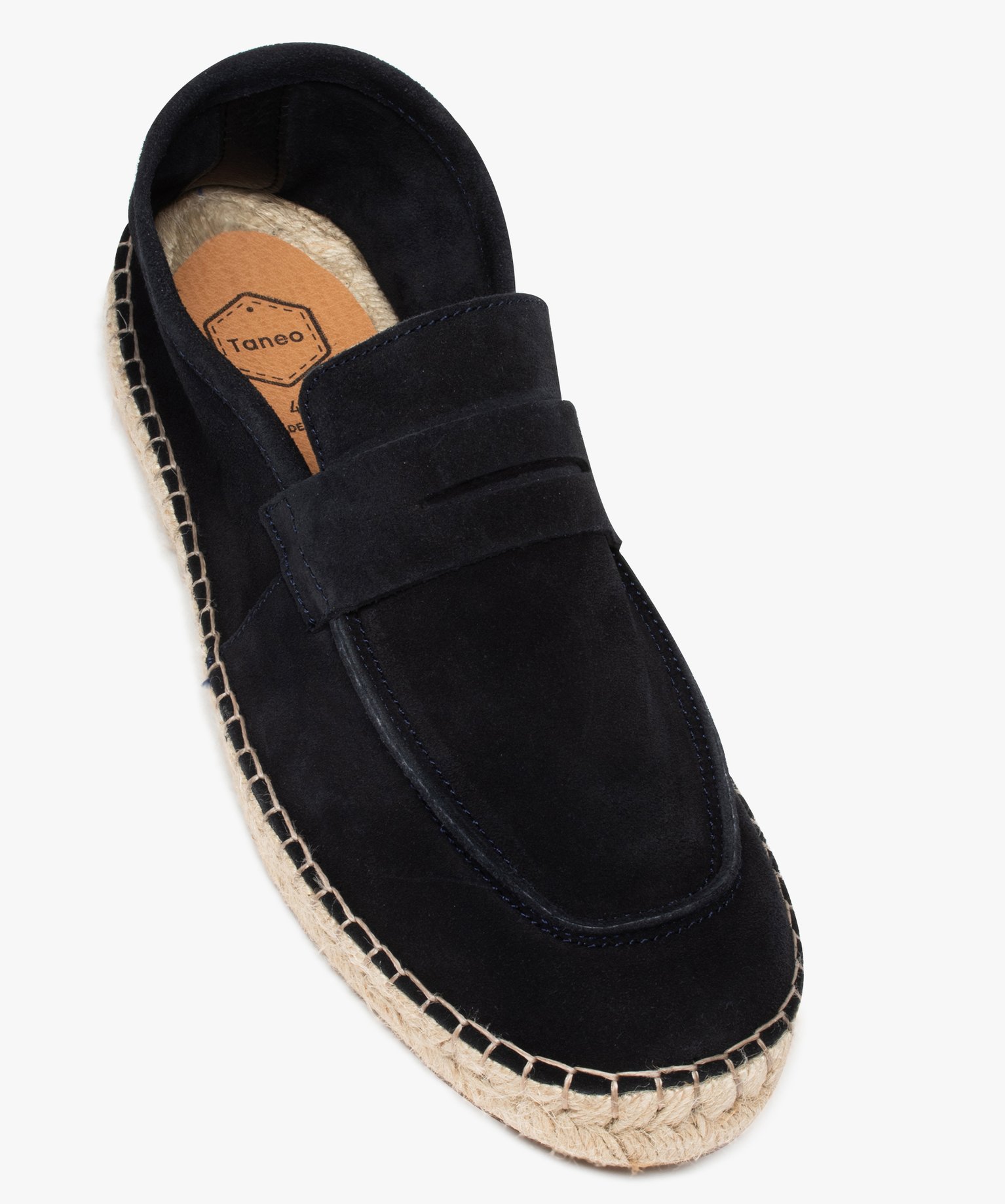 Mocassins homme unis semelle en corde tressée - Taneo marine | GEMO