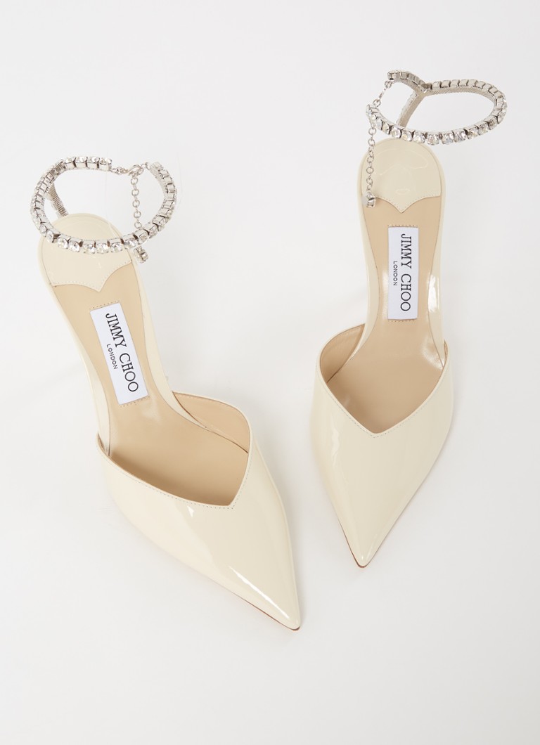 Jimmy Choo Saeda pumpa van lakleer met kristal