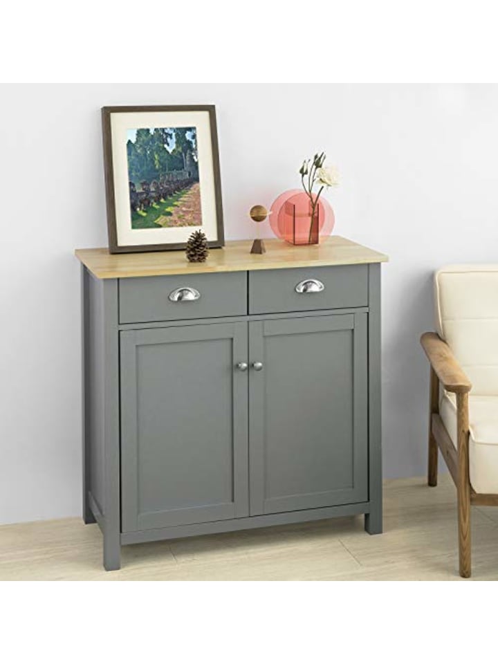 SoBuy Sideboard in Natur und Grau - (B)79 x (H)80 x (T)35cm günstig kaufen onesize