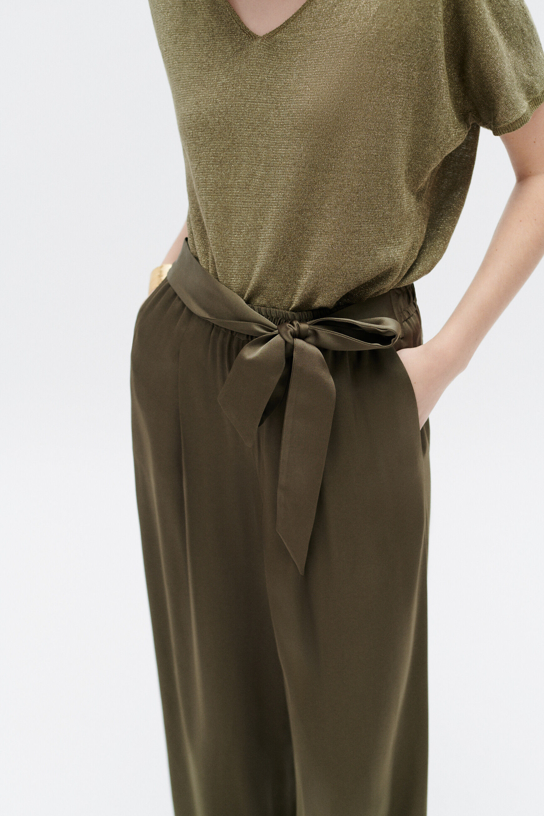 Pantalon phenry vert olive femme