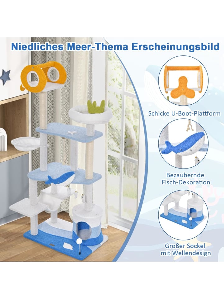 COSTWAY Kratzbaum 168cm in Blau günstig kaufen onesize