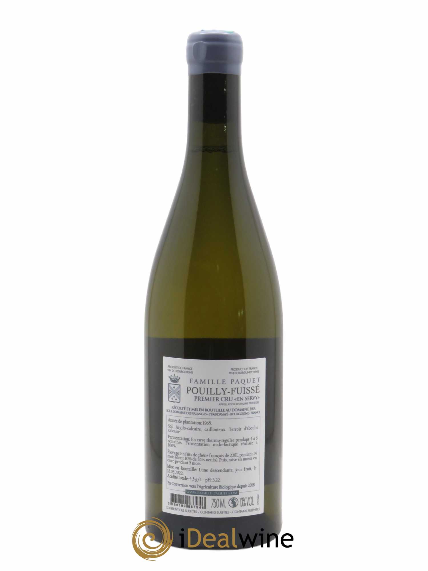Pouilly-Fuissé 1er Cru En Servy Famille Paquet  2020 - Lot de 1 Bouteille