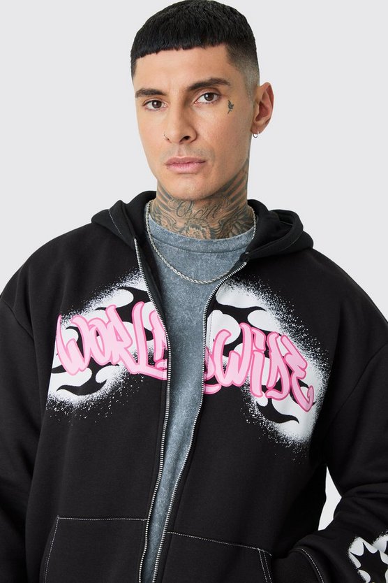 Tall Boxy Worldwide Graffiti Cargo Tracksuit