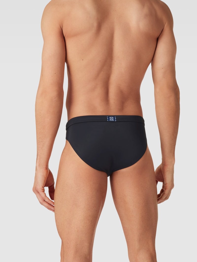 Badehose mit elastischem Bund in schwarz