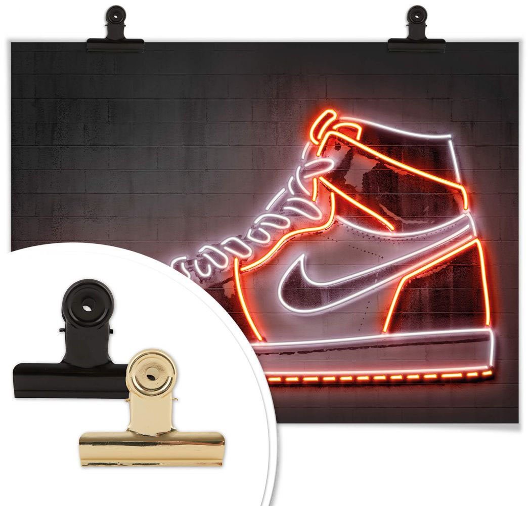 Wall-Art Poster Mielu Nike Schuh Neon Sneaker, Schuh (1 St), Poster, Wandbild, Bild, Wandposter