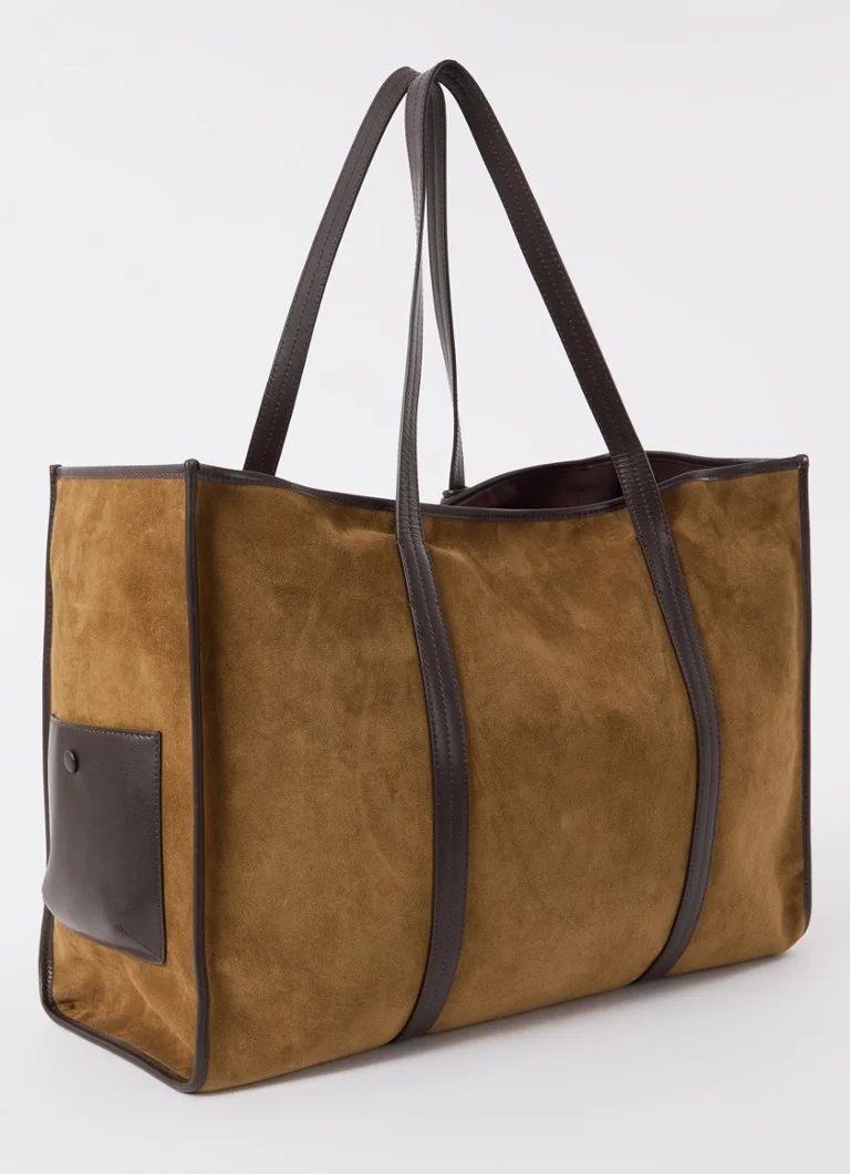 Sandro shopper in calf suede with calf leather details