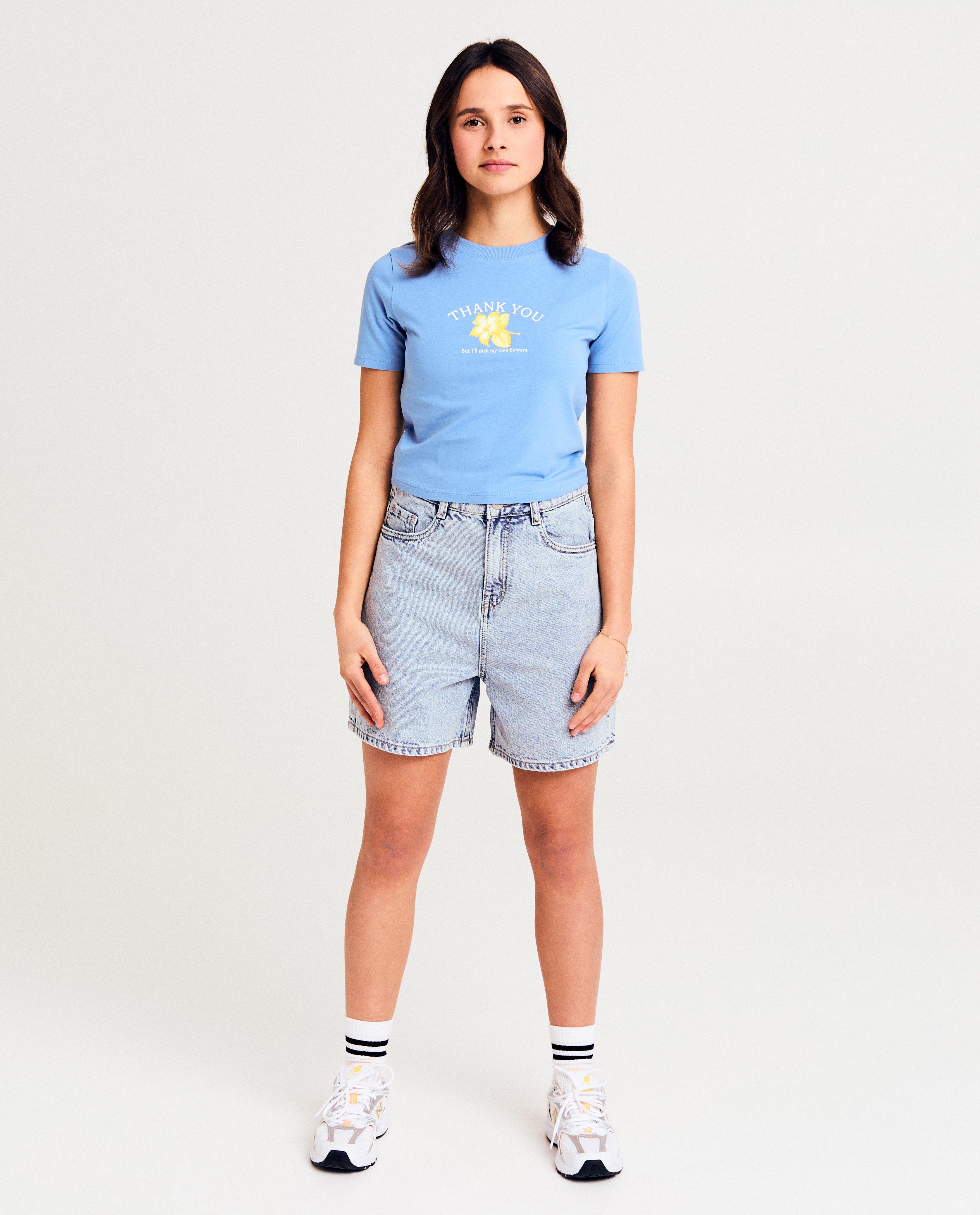 Tricou Groggy cu imprimeu floral albastru