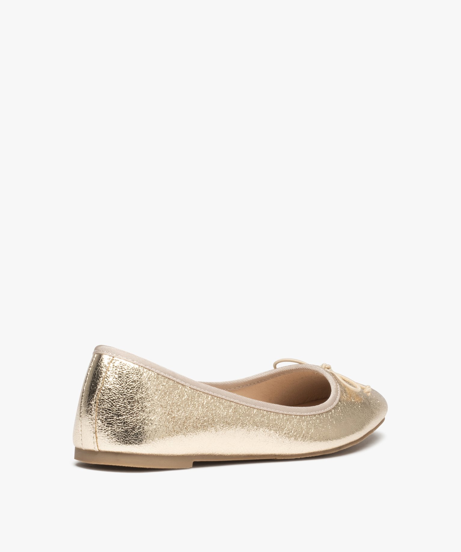 Ballerines femme métallisées avec noeud fantaisie or | GEMO