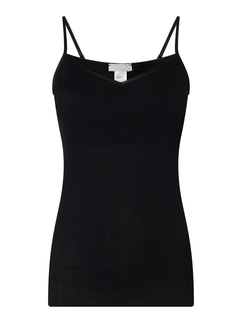 Unterhemd aus merzerisierter Baumwolle - wattiert Modell Cotton Seamless in schwarz