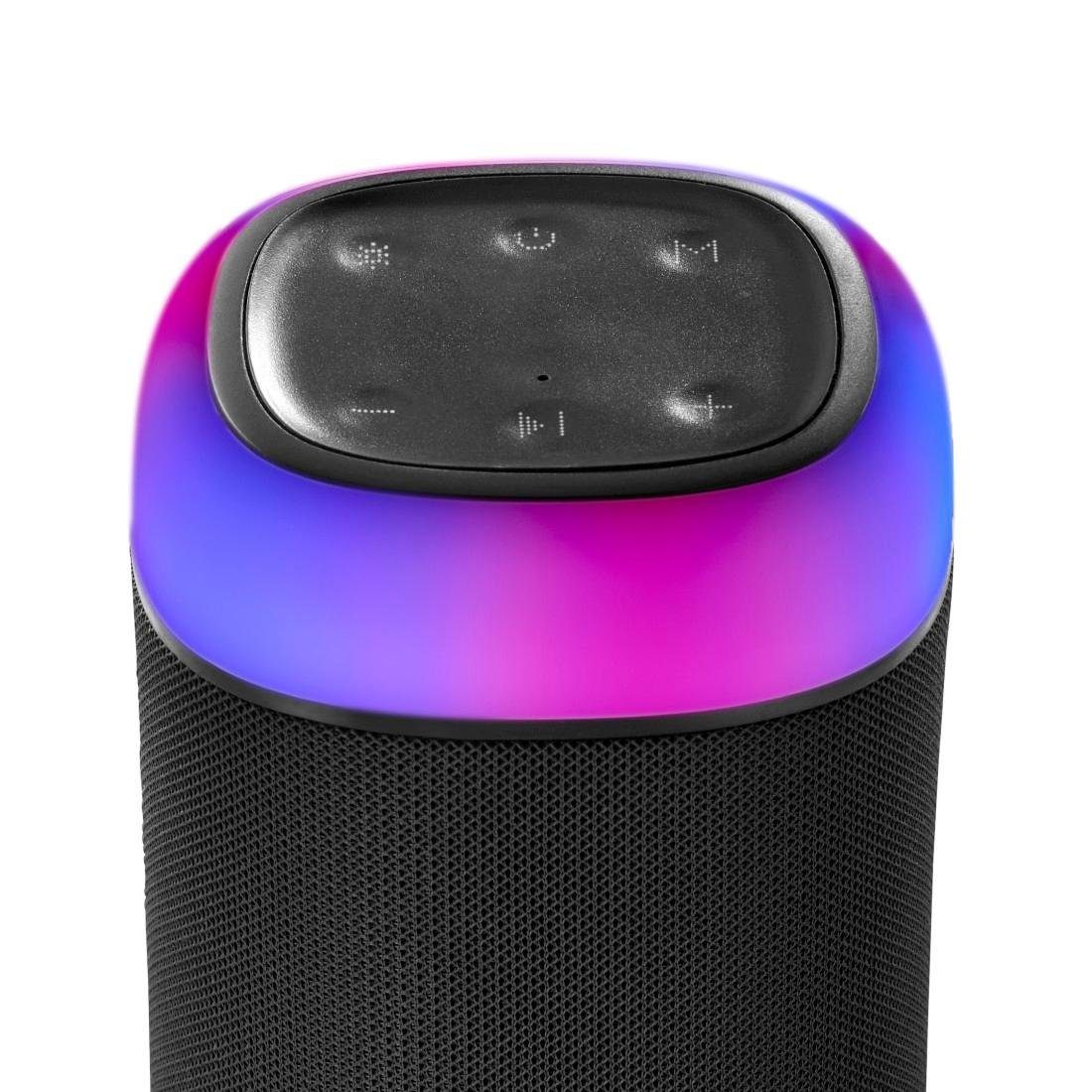 Hama Bluetooth Box Shine 2.0 LED Xtra Bass 360ᵒ Sound spritzwassergeschützt Bluetooth-Lautsprecher (Freisprechanlage,Xtra Bass,360ᵒ Sound)