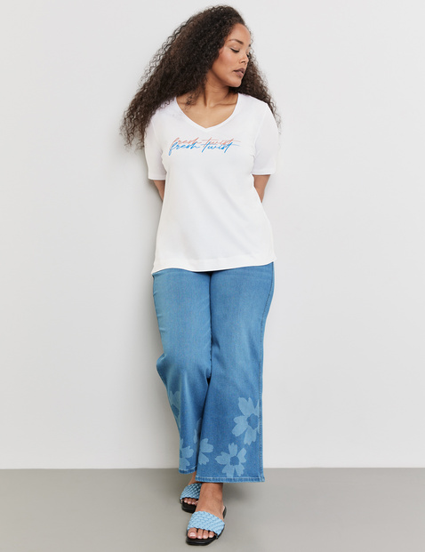 T-Shirt mit verziertem Letterprint