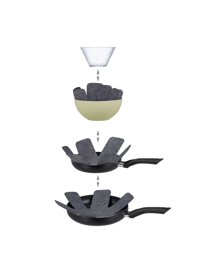 relaxdays 6 x Pfannenschoner in Grau günstig kaufen onesize