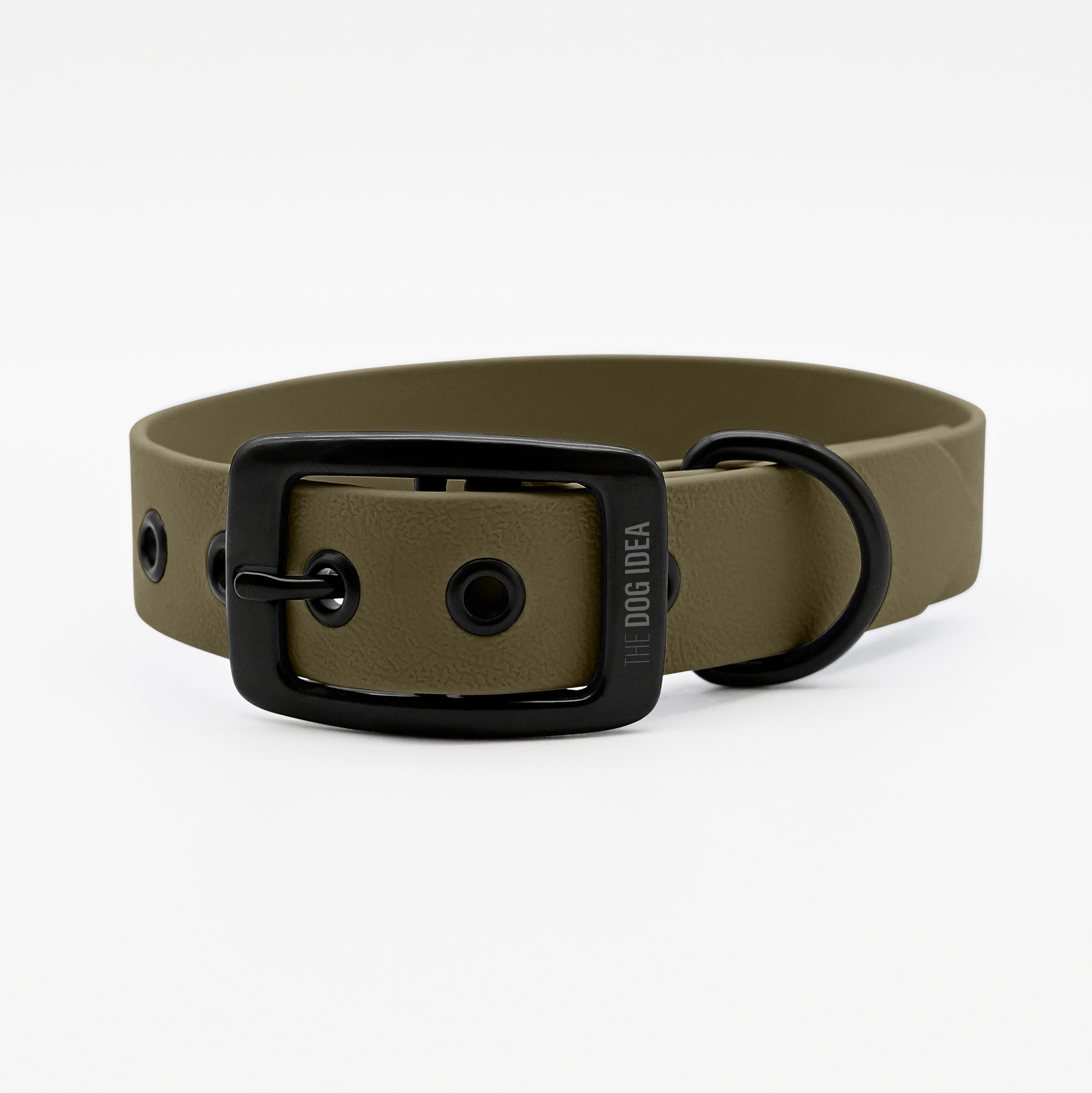 THE DOG IDEA Hundehalsbänder THE DOG IDEA Biothane Halsband Khaki Schwarz M