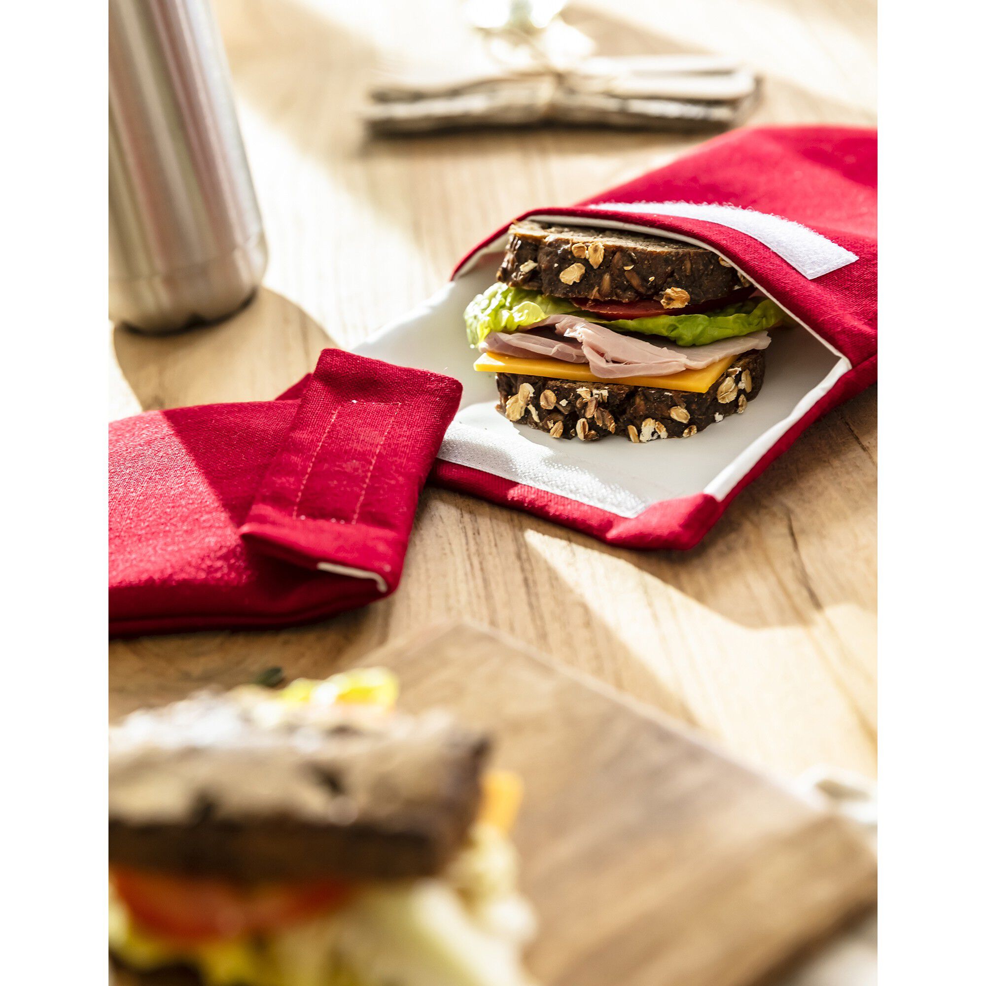 Pochettes alimentaires en tissu pour club sandwich et encas