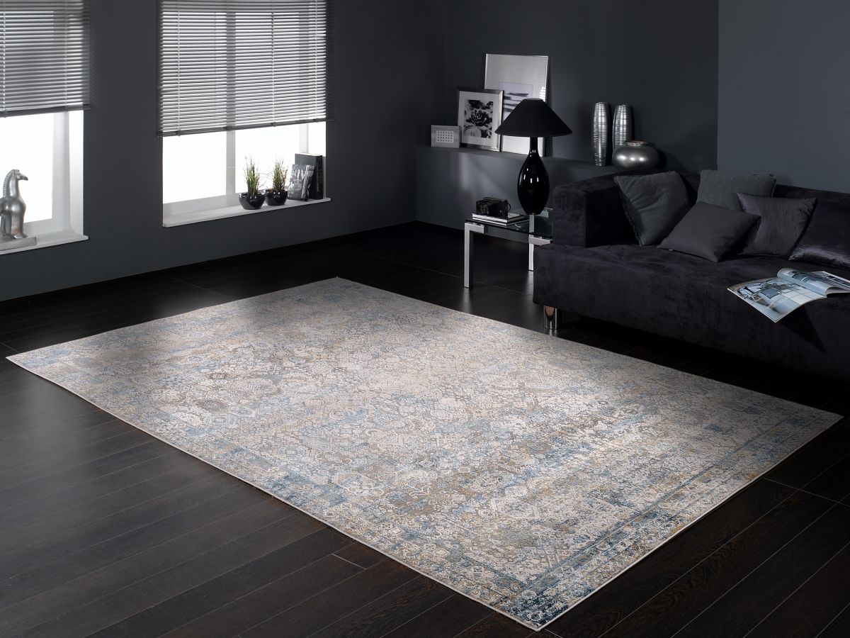 Webteppich Inka Grau-Blau 160 x 230 cm