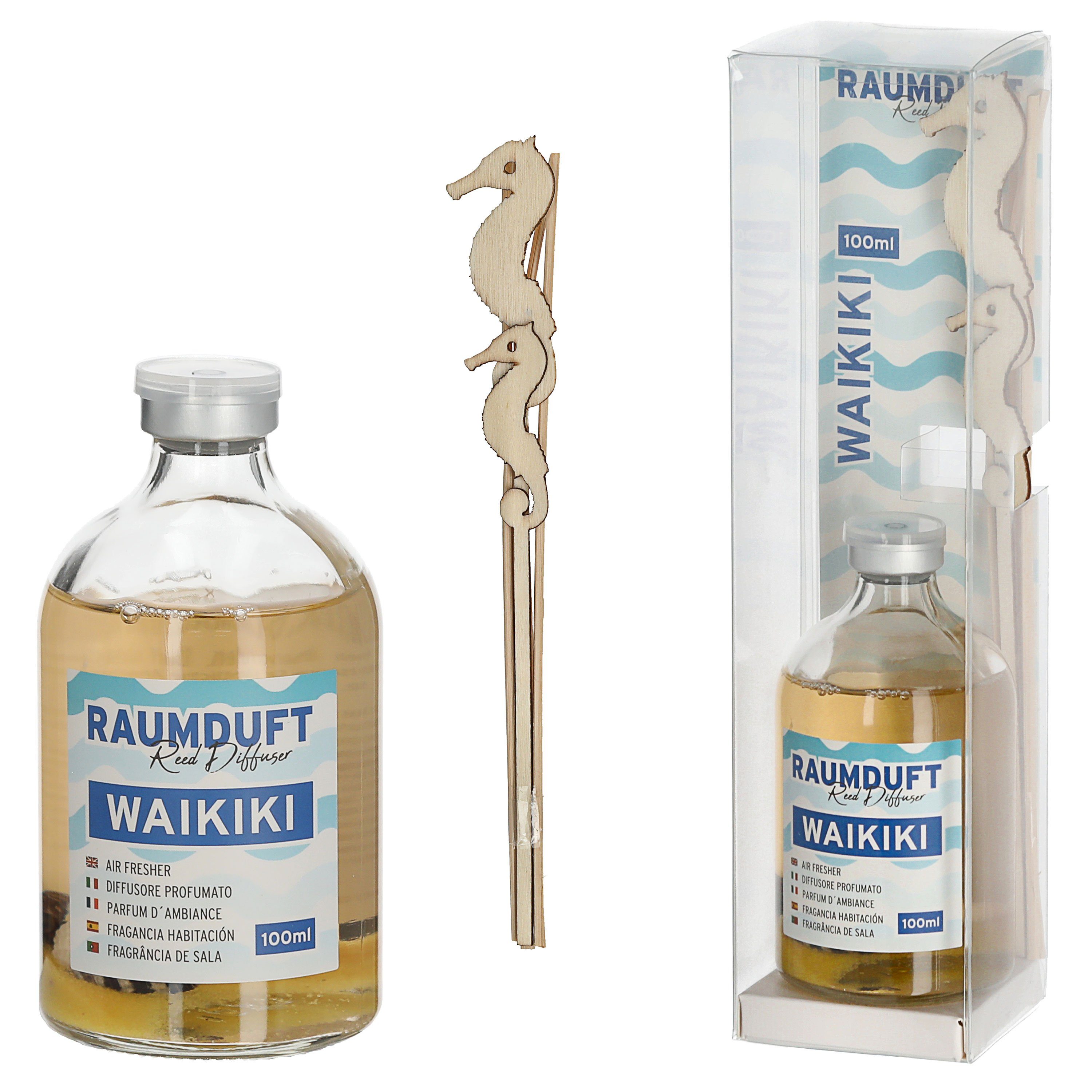 CEPEWA Raumduft Raumduft 'Waikiki' 100ml 4 Rattanstäbe 2 Dekostäbe 5x21cm Diffuser