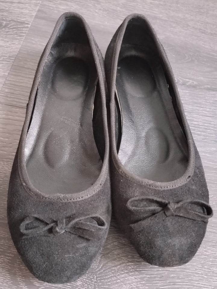 Lizza Shoes Leder-Ballerinas in Schwarz günstig kaufen 38