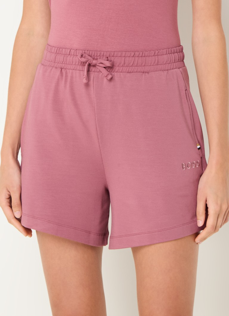 Shorts HUGO BOSS Select de cintura alta e modelagem solta com bordado do logo.