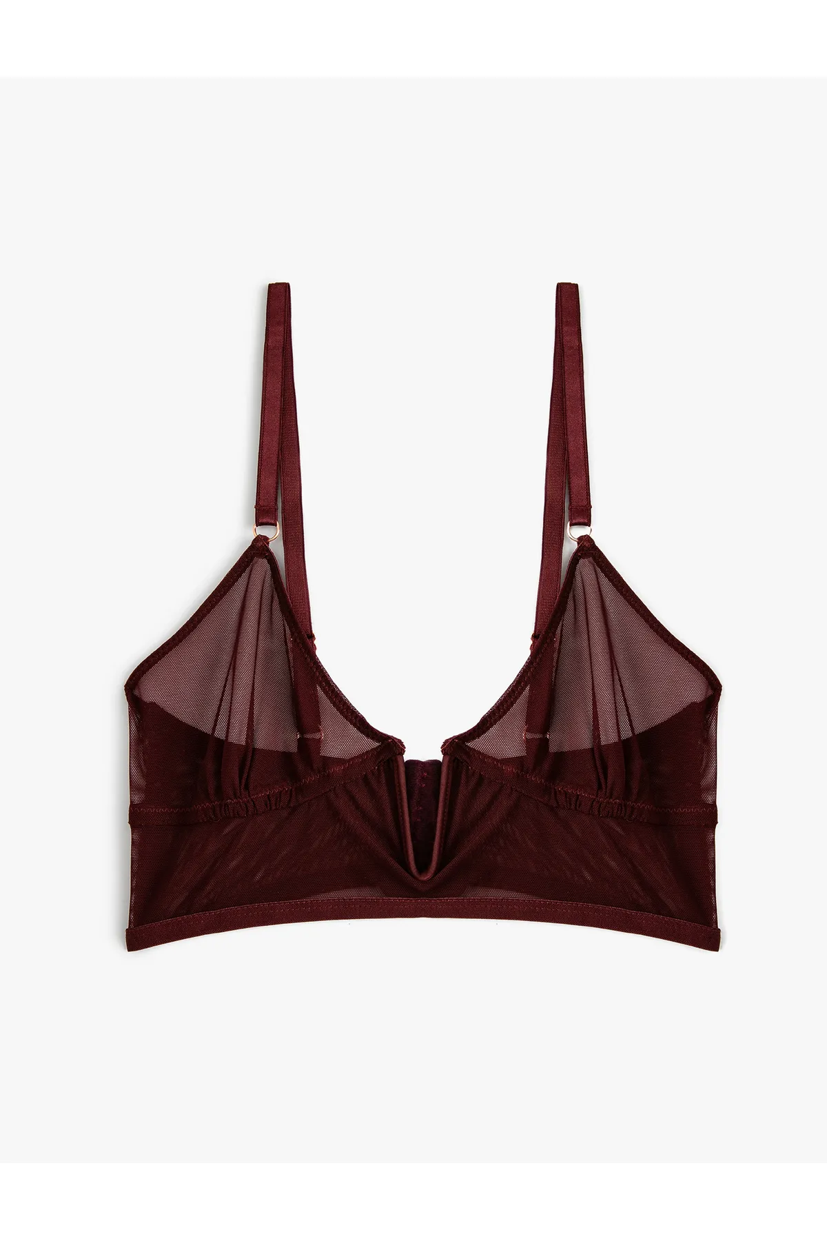 Koton  Tüll-Bralette, ungefüllt, ohne Kappe, V-Fenster, detailliert