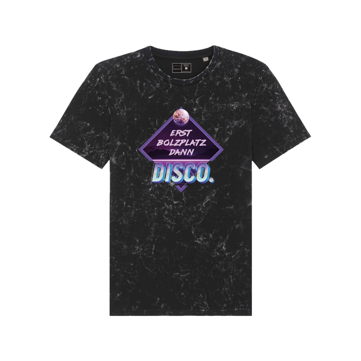 Bolzplatzkind "80er Jahre" Disco T-Shirt Schwarz