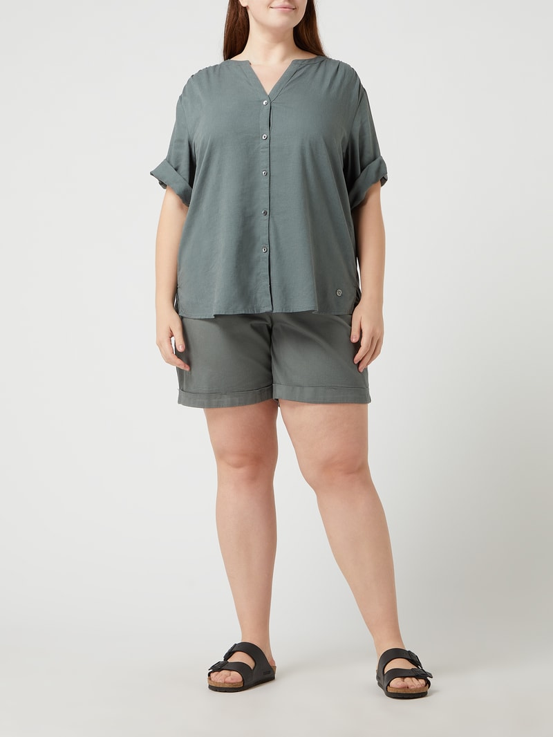 PLUS SIZE Relaxed Fit Shorts mit elastischem Bund in khaki