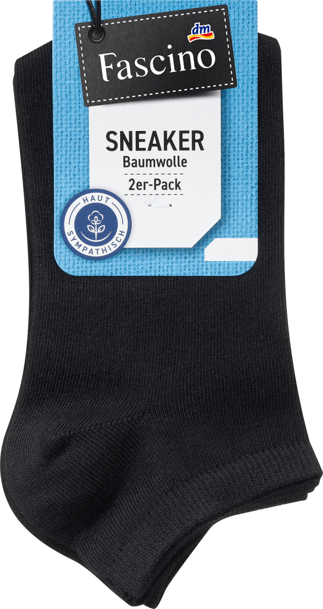 Sneakersocken schwarz Gr. 35-38, 2 St