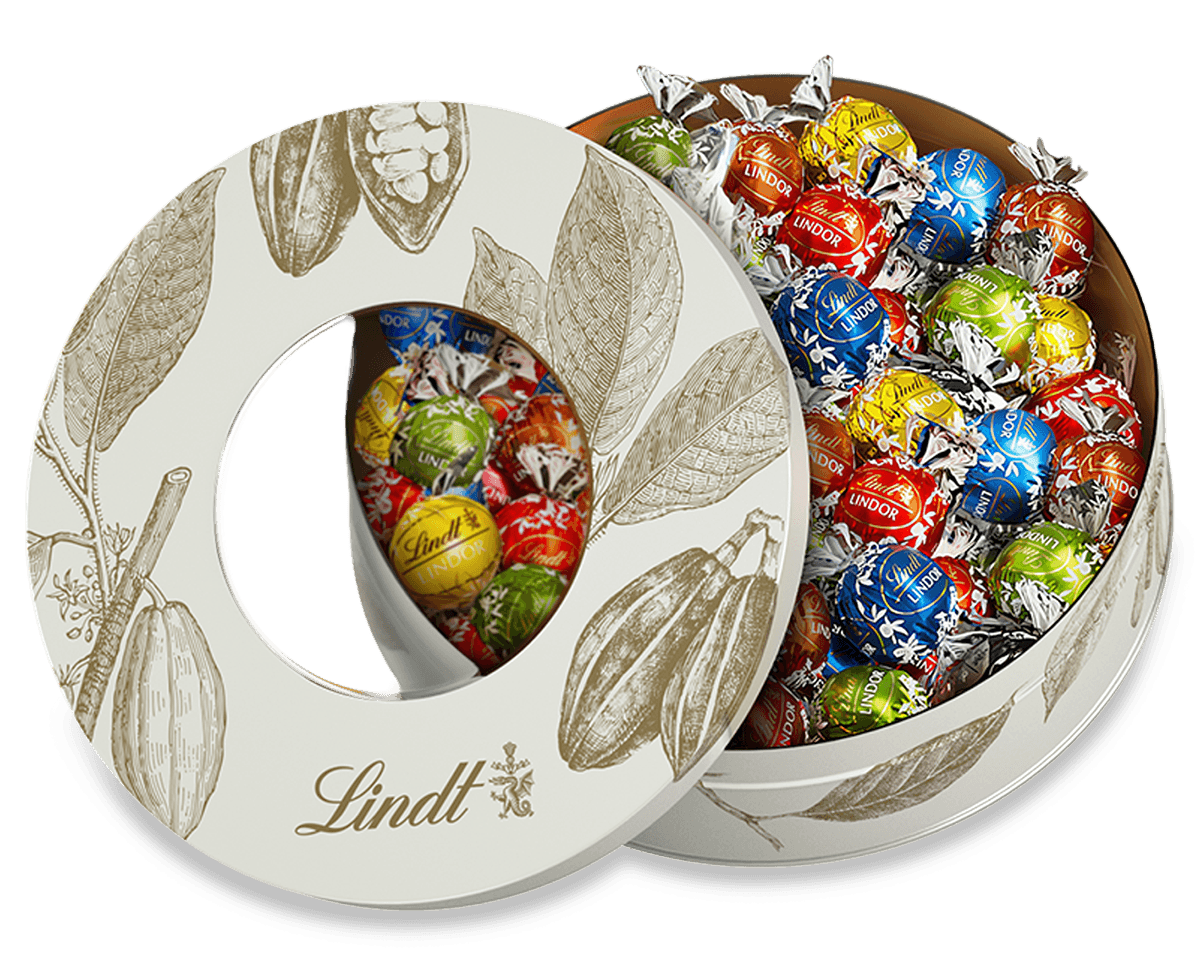 Lindt Pick & Mix Cacao Metalldose weiß, 600g