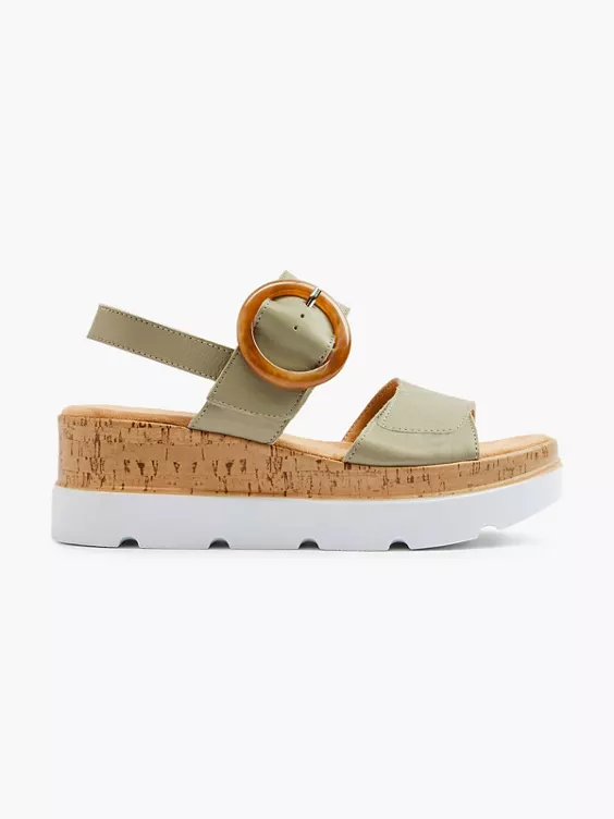 5th Avenue Leder Keilsandalette