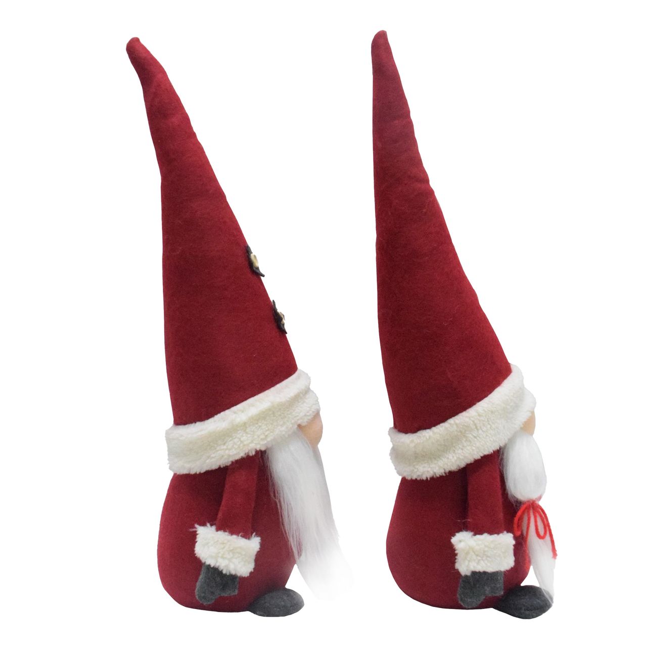 Lemodo 2er Set Wichtel 50 cm hoch, Weihnachtswichtel Duo in weihnachtlichem Rot