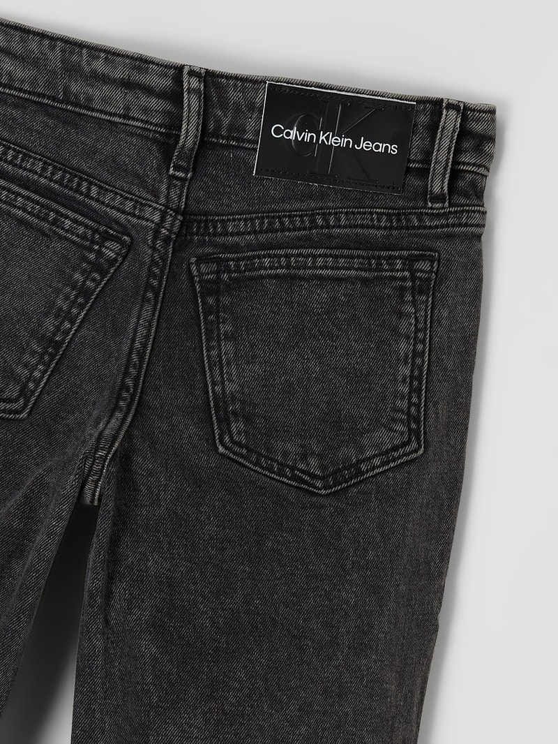 Jeans mit Stretch-Anteil in mittelgrau meliert