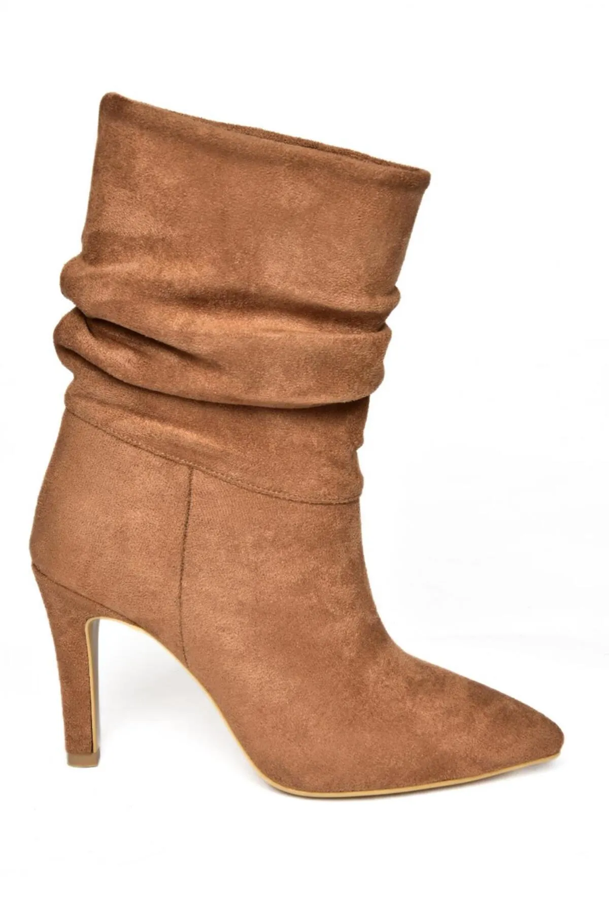 Fox Shoes  R404020302 Hellbraune Wildleder-Damenstiefel mit dünnem Absatz und Kordelzug