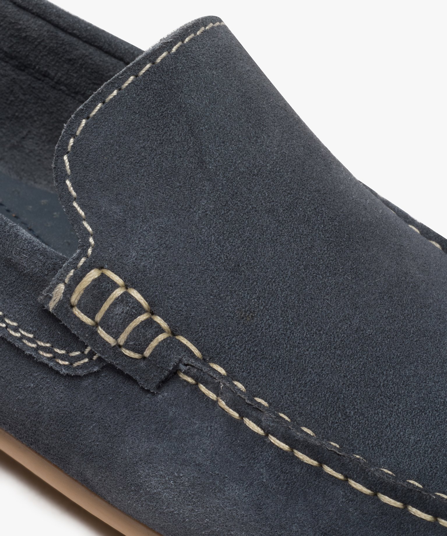 Mocassins homme unis dessus et intérieur cuir bleu | GEMO