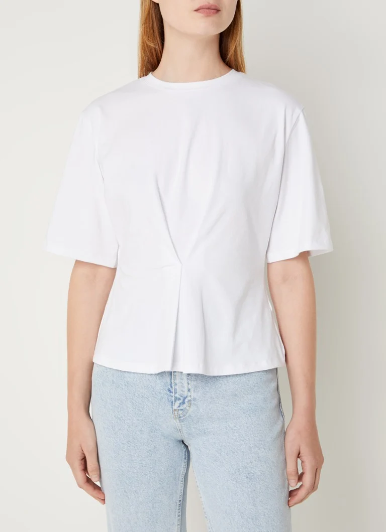 French Connection Pearl t-shirt with pleated detail