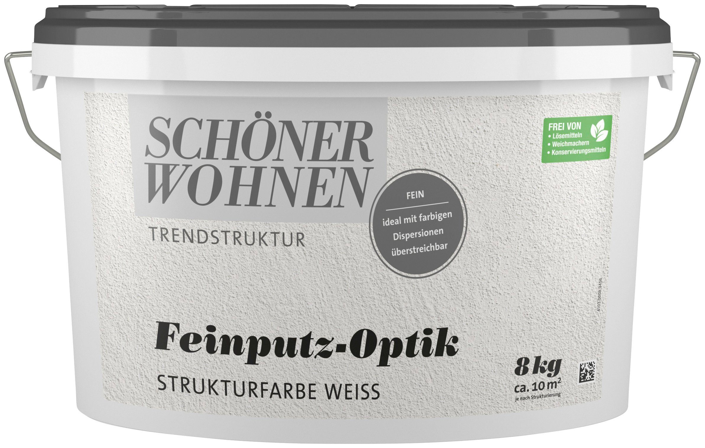 SCHÖNER WOHNEN FARBE Wand- und Deckenfarbe TRENDSTRUKTUR Feinputz-Optik fein, weiß, Strukturfarbe mit feiner Körnung - allergikergeeignet