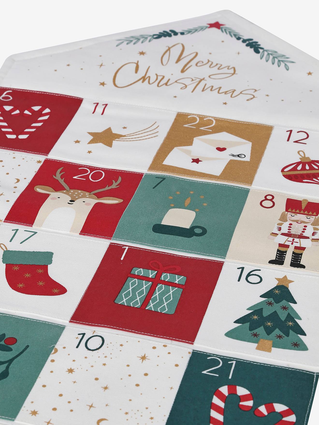 Calendrier de l'Avent Merry Christmas écru
