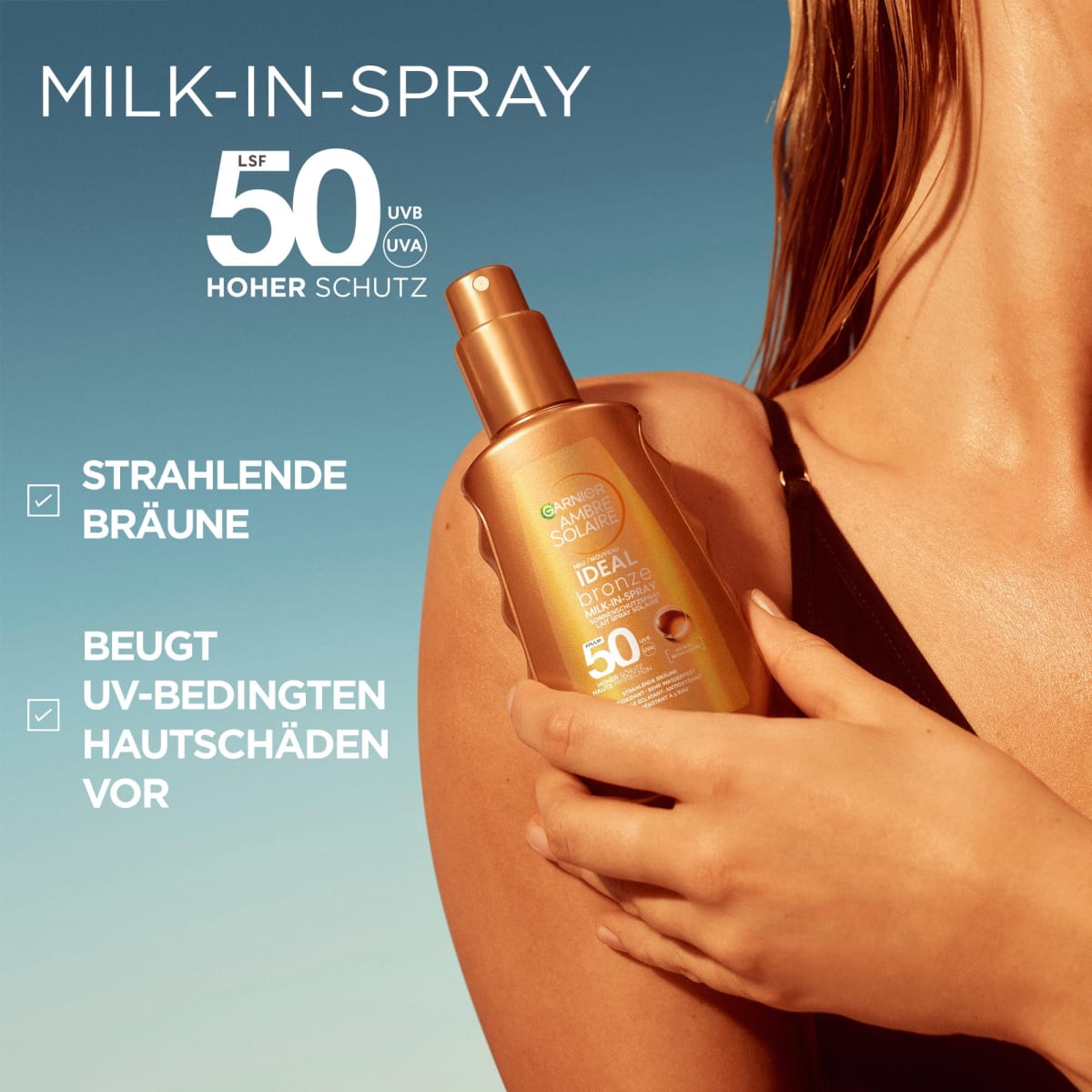 Sonnenspray ideal bronze milk-in Spray, LSF 50, 150 ml