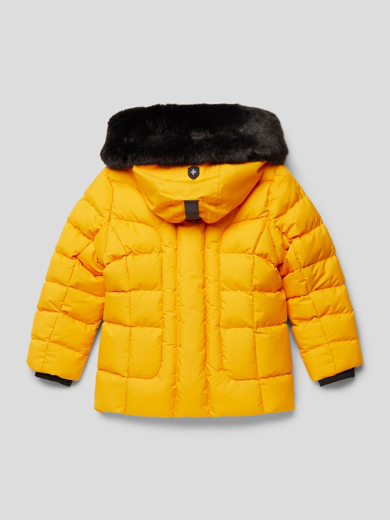 Funktionsjacke mit Kunstfellbesatz Modell 'Belvitesse' in senfgelb