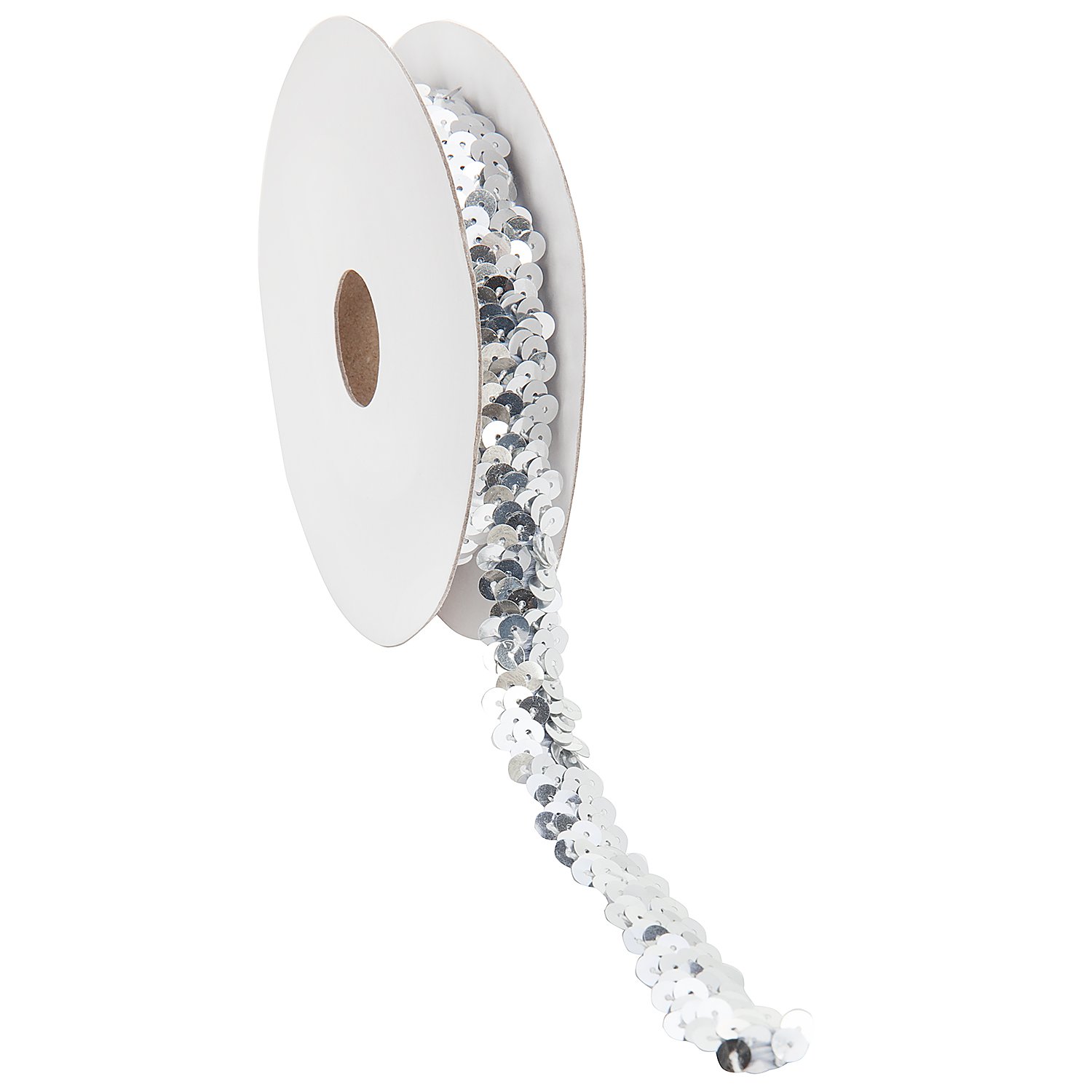 Elastik-Paillettenband, silber, Breite: 20 mm, Länge: 3 m