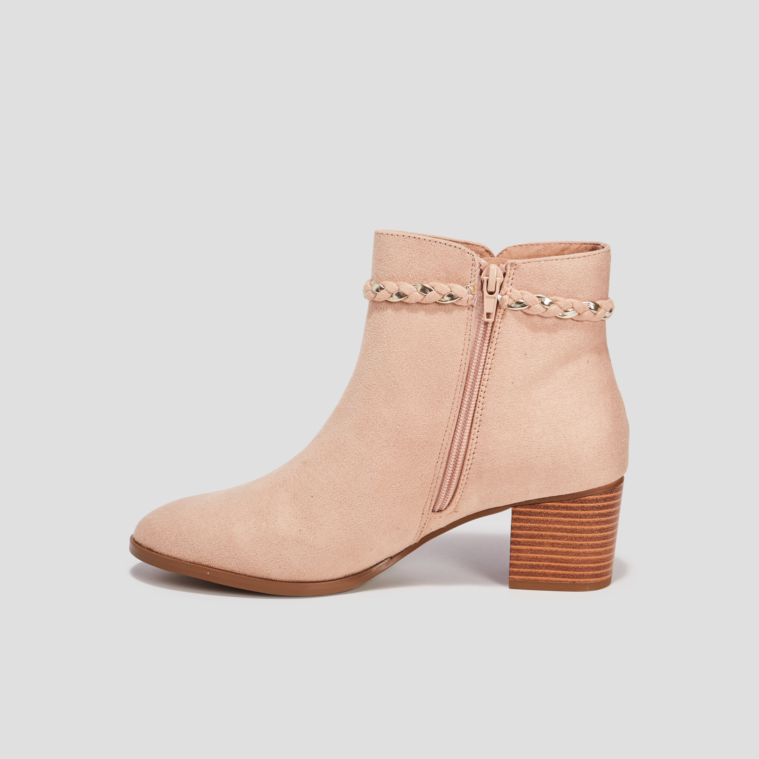Bottines à détails tressés sable femme | La Halle