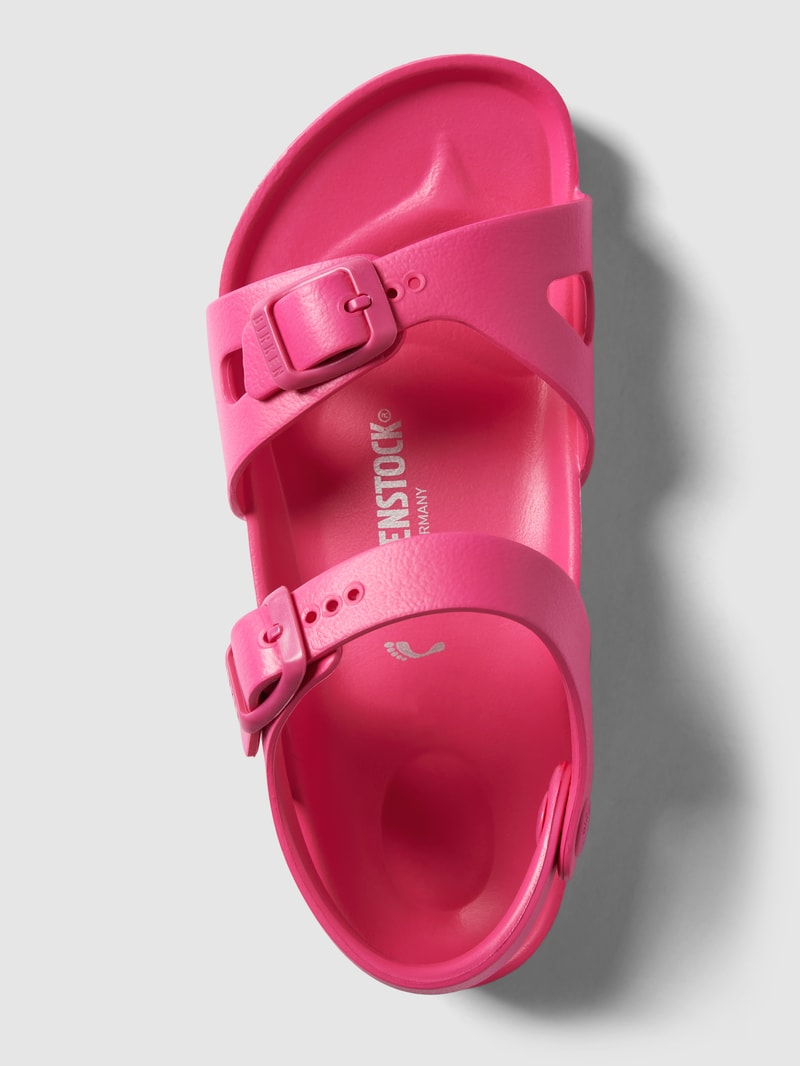 Sandalen mit Dornschließen in metallic Modell 'Rio' in pink