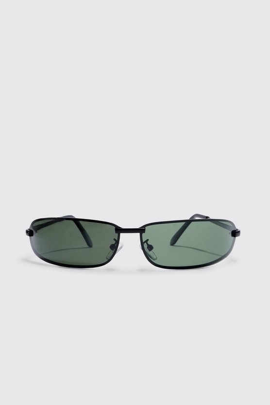 Wrap Lens Metal Sunglasses