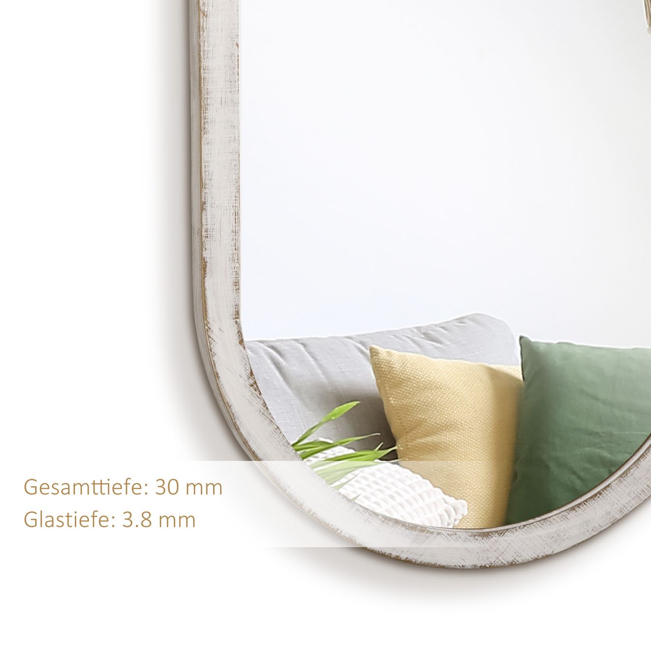 HOMCOM Wandspiegel, Wohnzimmerspiegel, 50 x 90 cm Flurspiegel mit Rattenoptik